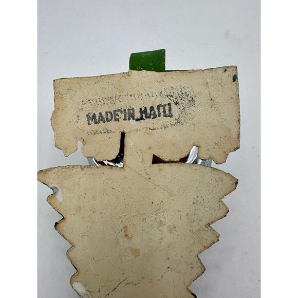 Hand-Painted Metal Christmas Tree Stocking Holder, Recycled Haitian Steel Drums - Picture 6 of 6